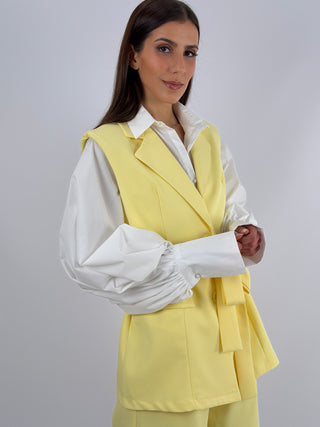 Coordinato Gilet e Bermuda Giallo
