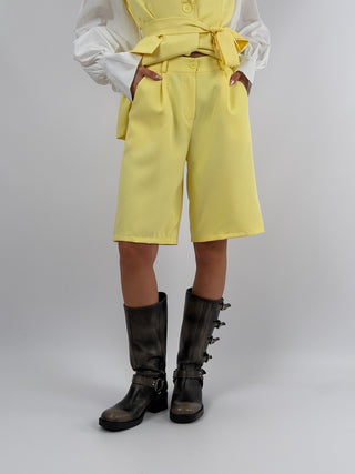 Coordinato Gilet e Bermuda Giallo