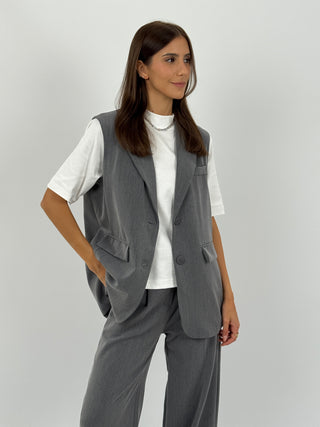 Coordinato Gilet e Pantalone Grigio