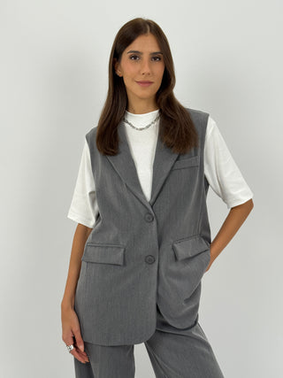 Coordinato Gilet e Pantalone Grigio