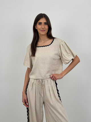Coordinato T-Shirt e Pantalone Waves Beige