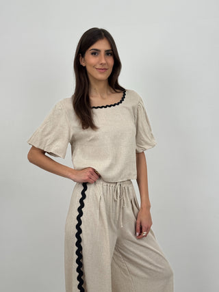 Coordinato T-Shirt e Pantalone Waves Beige