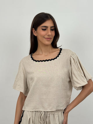 Coordinato T-Shirt e Pantalone Waves Beige