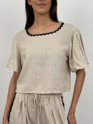 Coordinato T-Shirt e Pantalone Waves Beige