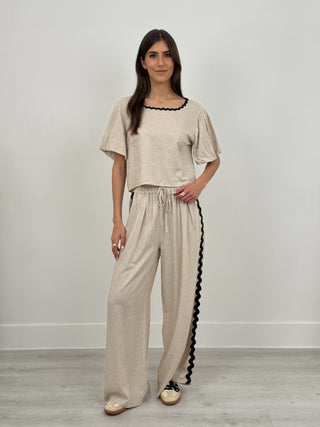 Coordinato T-Shirt e Pantalone Waves Beige