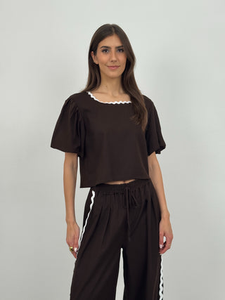 Coordinato T-Shirt e Pantalone Waves Marrone