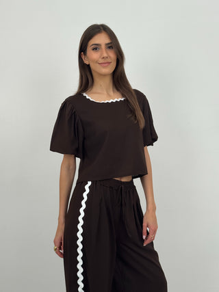 Coordinato T-Shirt e Pantalone Waves Marrone