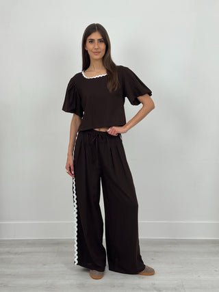Coordinato T-Shirt e Pantalone Waves Marrone