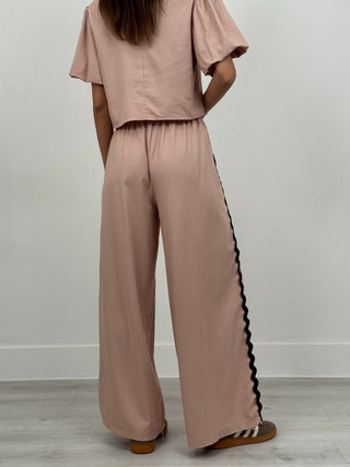 Coordinato T-Shirt e Pantalone Waves Rosa Antico
