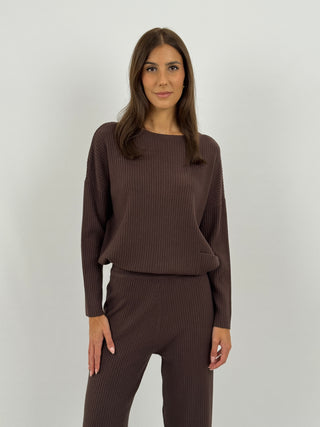 Coordinato Comfy Cute a Costine Marrone