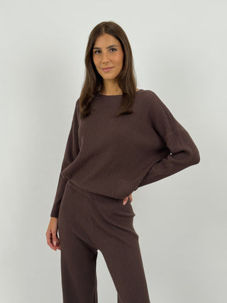 Coordinato Comfy Cute a Costine Marrone