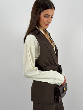 Completo Gilet e Pantalone Marrone