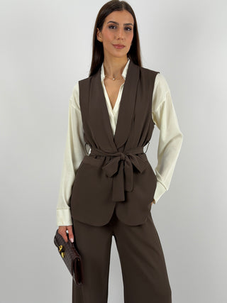 Completo Gilet e Pantalone Marrone