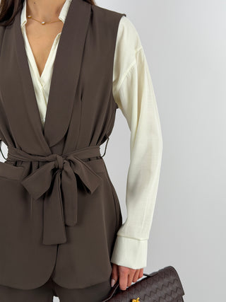Completo Gilet e Pantalone Marrone