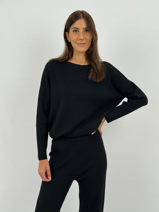Coordinato Comfy Cute a Costine Nero