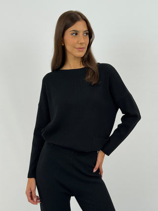 Coordinato Comfy Cute a Costine Nero