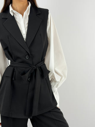 Coordinato Gilet e Bermuda Nero