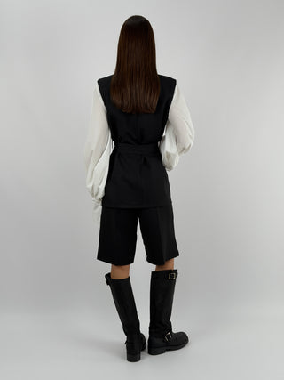 Coordinato Gilet e Bermuda Nero