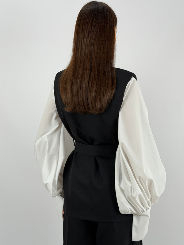 Coordinato Gilet e Bermuda Nero