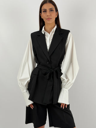 Coordinato Gilet e Bermuda Nero