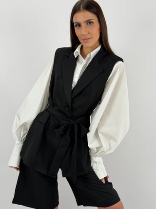 Coordinato Gilet e Bermuda Nero