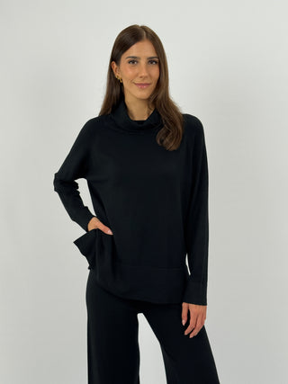 Coordinato Comfy Collo Alto Nero