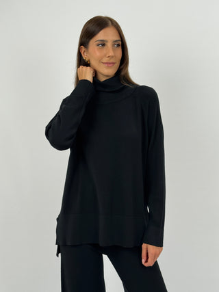 Coordinato Comfy Collo Alto Nero