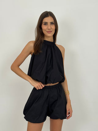 Set Coord Top e Shorts Fluffy Nero