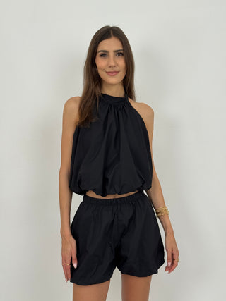 Set Coord Top e Shorts Fluffy Nero