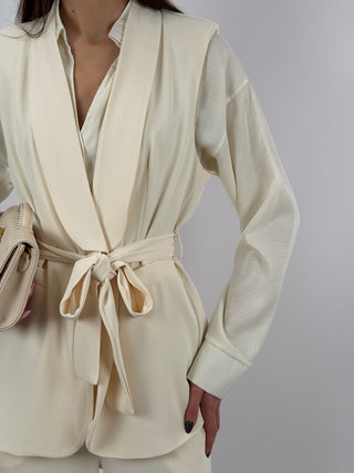 Completo Gilet e Pantalone Panna