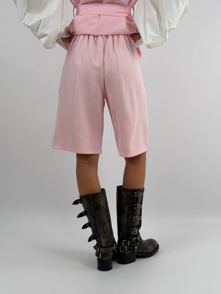 Coordinato Gilet e Bermuda Rosa