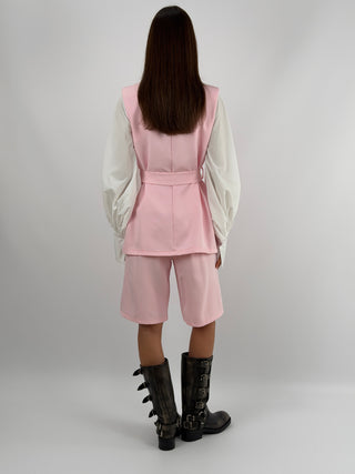 Coordinato Gilet e Bermuda Rosa