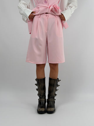 Coordinato Gilet e Bermuda Rosa