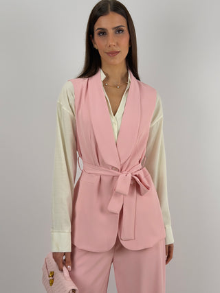 Completo Gilet e Pantalone Rosa