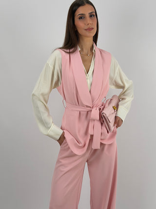 Completo Gilet e Pantalone Rosa