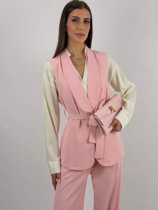 Completo Gilet e Pantalone Rosa