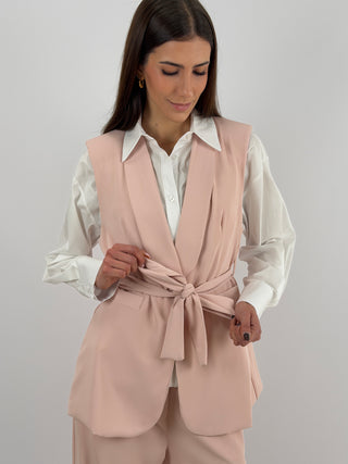 Completo Gilet e Pantalone Rosa