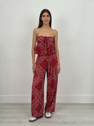 Set Coord Top e Pantalone Bandana Rosso
