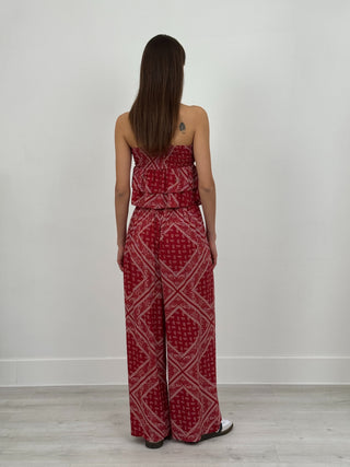 Set Coord Top e Pantalone Bandana Rosso