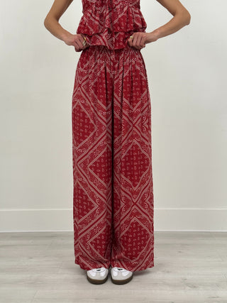 Set Coord Top e Pantalone Bandana Rosso