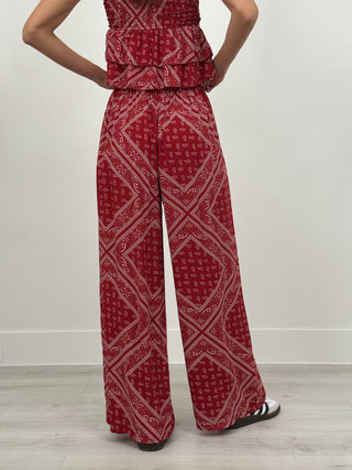 Set Coord Top e Pantalone Bandana Rosso