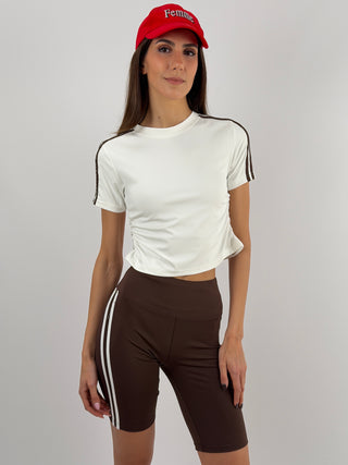 Set Sporty T-Shirt e Ciclista Marrone