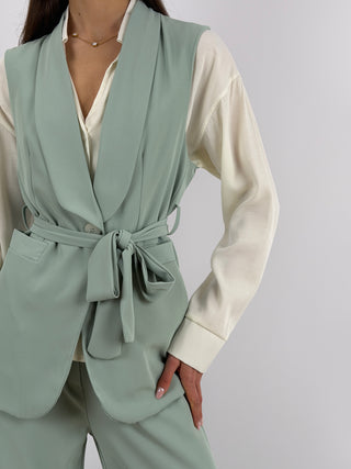 Completo Gilet e Pantalone Verde Salvia