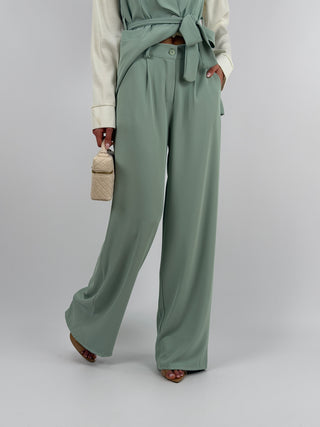 Completo Gilet e Pantalone Verde Salvia