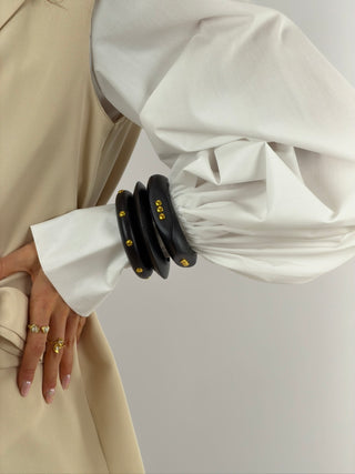 Set 3 Bracciali in Legno Nero