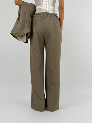 Tailleur con Blazer Avvitato Greige