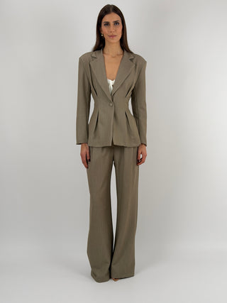 Tailleur con Blazer Avvitato Greige