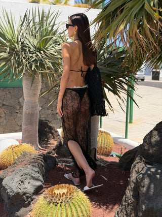 Set Bikini e Gonna con Pizzo Nero
