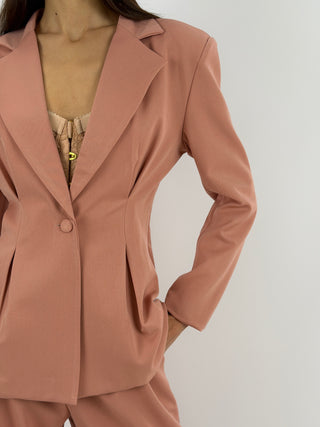Tailleur con Blazer Avvitato Rosa Antico