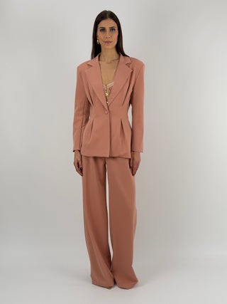 Tailleur con Blazer Avvitato Rosa Antico